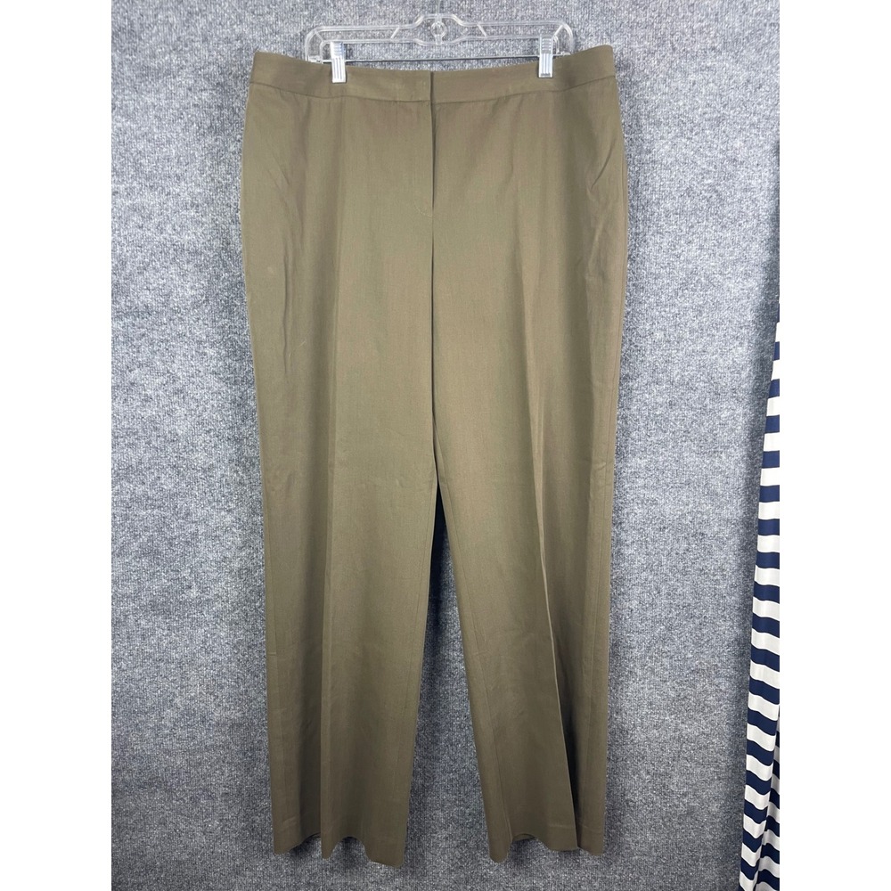 Lafayette 148 Dress Pants Womens 16 Brown Excellent Flat Front Straight Leg